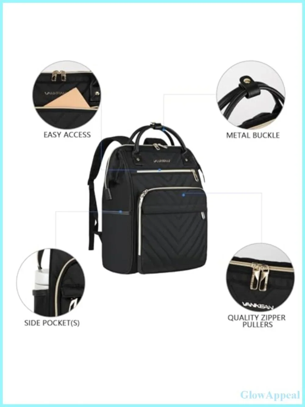 17 Inch Laptop Backpack Water Resistant Nylon Large Capacity Work Travel